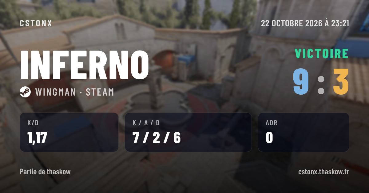 Carte de partage : Victoire sur Inferno, 9 - 3